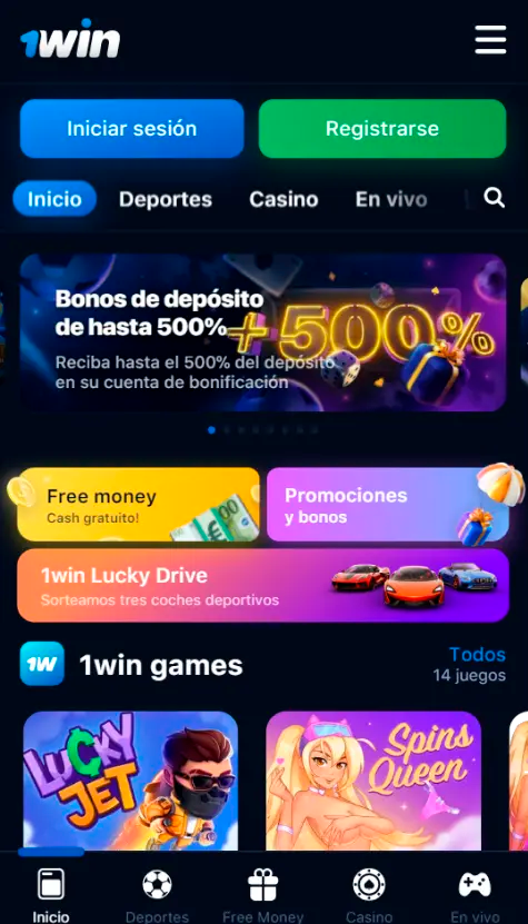 Pantalla de la aplicación