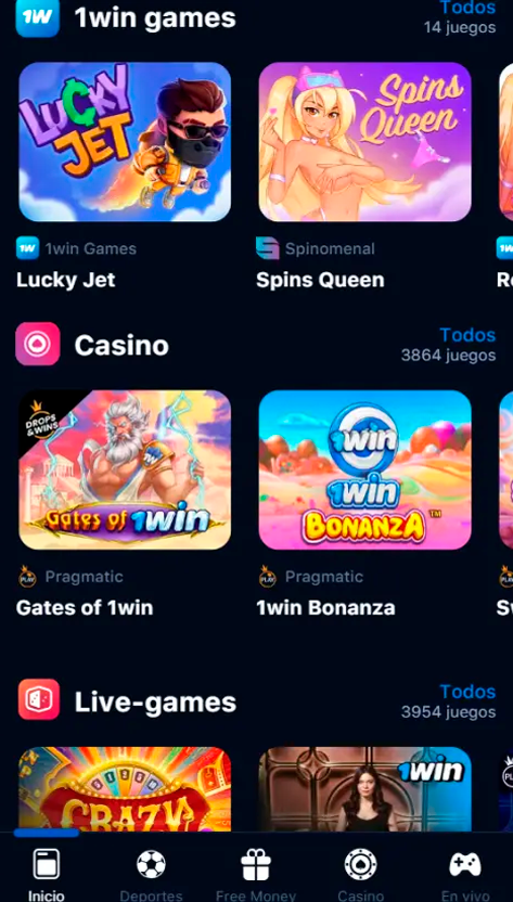 Pantalla de la aplicación
